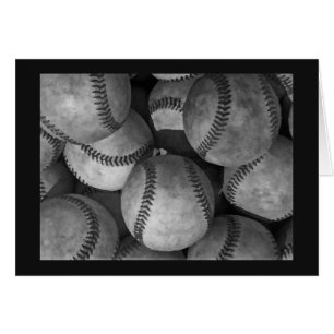 Tarjeta de béisbol negra, gris y blanco