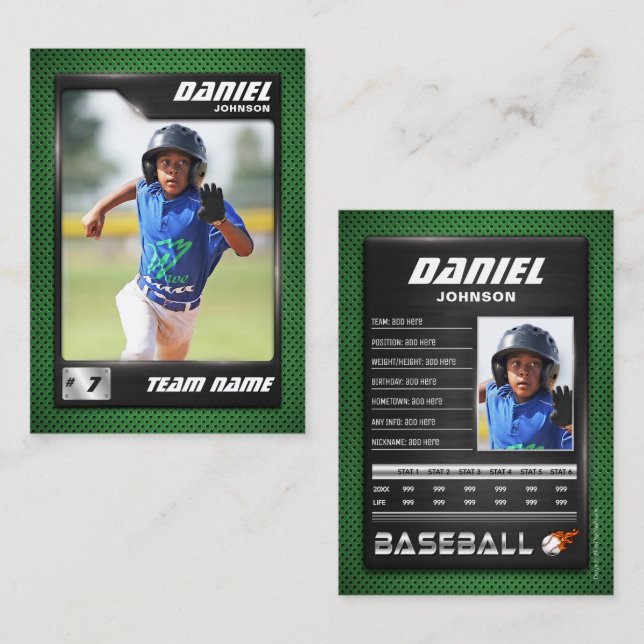 Tarjeta de béisbol PRO con tarjeta de intercambio  (Anverso / Reverso)