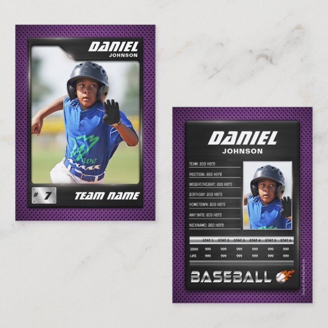 Tarjeta de béisbol PRO con tarjeta de intercambio  (Anverso / Reverso)