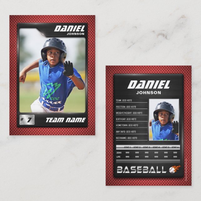 Tarjeta de béisbol PRO con tarjeta de intercambio  (Anverso / Reverso)