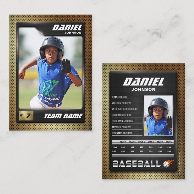 Tarjeta de béisbol PRO con tarjeta de intercambio  (Anverso / Reverso)