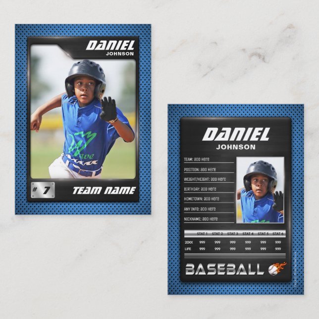 Tarjeta de béisbol PRO con tarjeta de intercambio  (Anverso / Reverso)