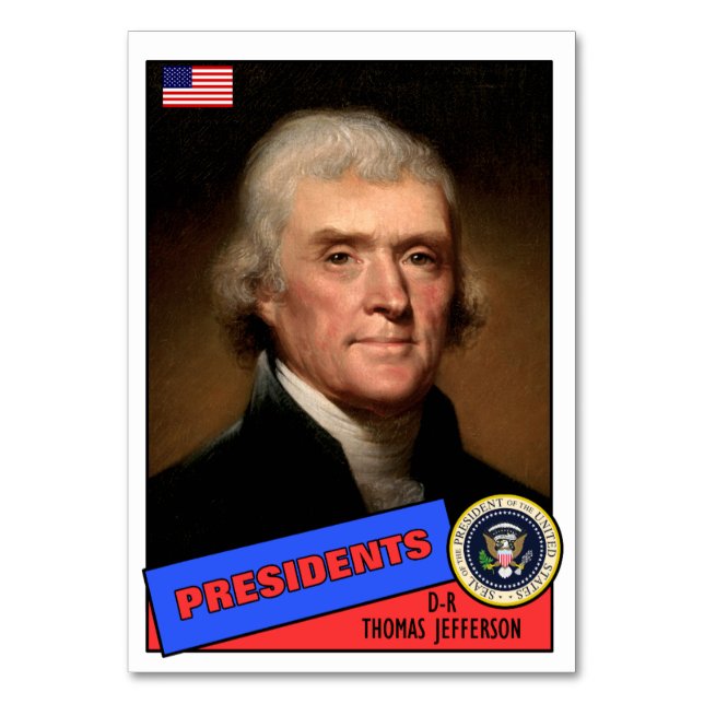 Tarjeta de béisbol Thomas Jefferson (Anverso)