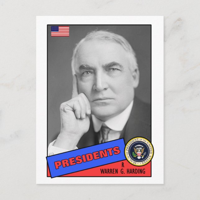 Tarjeta de béisbol Warren G. Harding (Anverso)