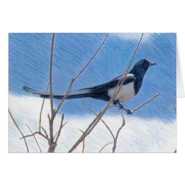 Tarjeta de Bella Artes magpie (Anverso (Horizontal))