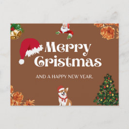 Tarjeta de belleza marrón y Navidades Minimalistas
