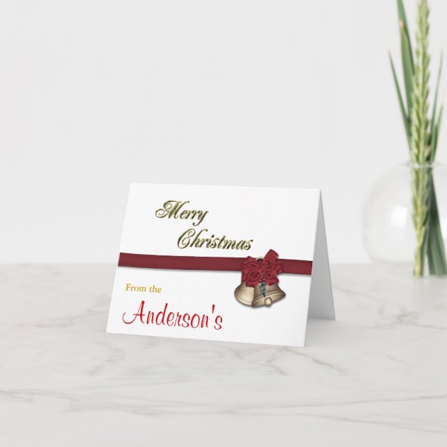 Tarjeta de Bells de Navidad de Feliz (Anverso)