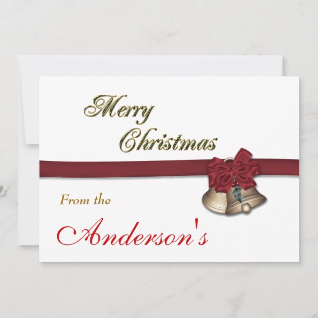 Tarjeta de Bells de Navidad de Feliz (Anverso)