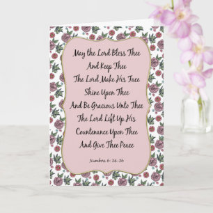 Tarjeta de Bendición Aarónica Rosa Bordeada De Ros