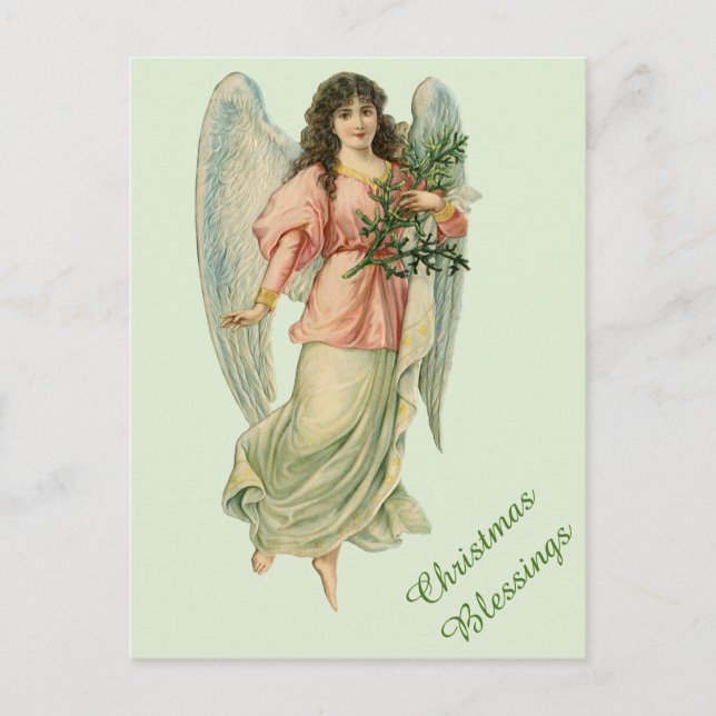 Tarjeta de bendición Angel Vintage para Navidades  (Anverso)