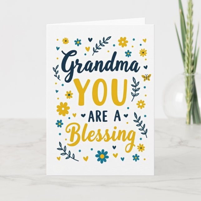 Tarjeta de Bendición de Abuela Dulce (Anverso)