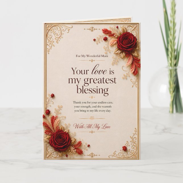 Tarjeta de Bendición de Amor para una Mamá Maravil (Anverso)