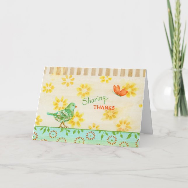 Tarjeta de Bendición de Aves Cristianas de Acción  (Anverso)