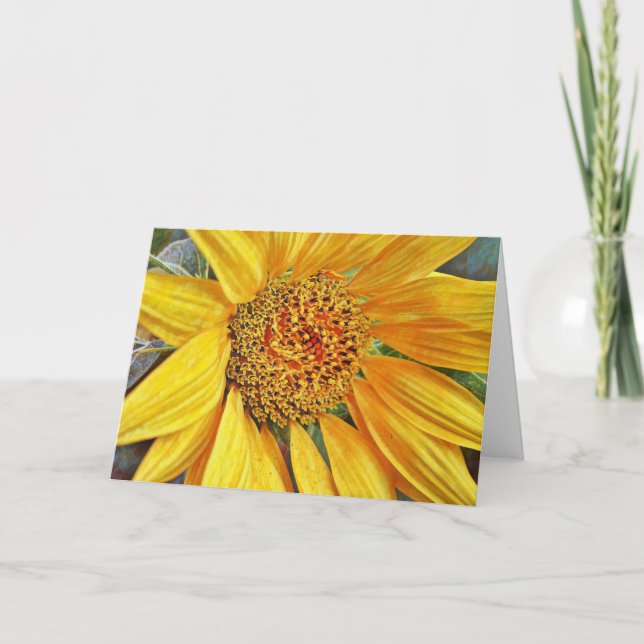 Tarjeta de bendición de cumpleaños Super Sunflower (Anverso)