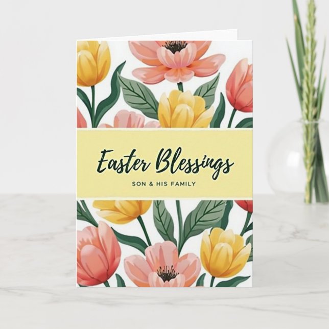 Tarjeta de bendición de flores de primavera (Anverso)
