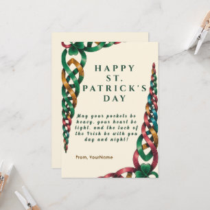 Tarjeta de bendición de nudo celta irlandés de San