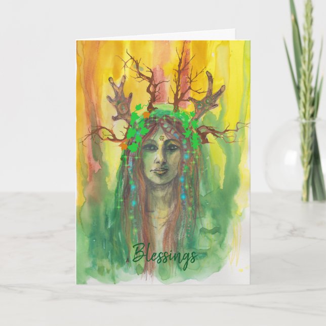 Tarjeta de bendición de Woodland Goddess (Anverso)