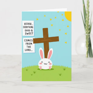 Tarjeta de bendición del conejo agradecido