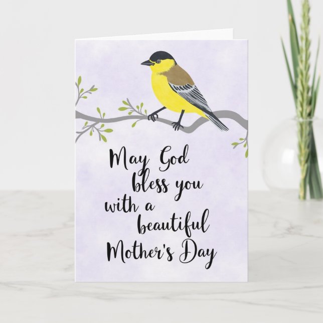 Tarjeta de Bendición del Pájaro Lavanda (Anverso)