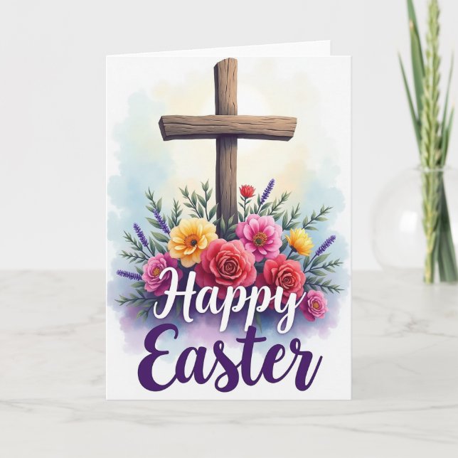Tarjeta de Bendición Floral de Pascua (Anverso)