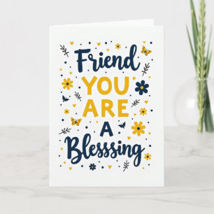 Tarjeta de Bendición Floral para Amigos