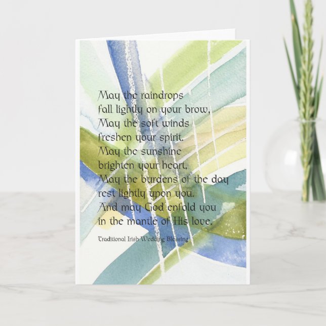 Tarjeta de bendición irlandesa para Boda o anivers (Anverso)