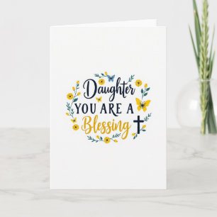 Tarjeta de Bendición para Hija Floral