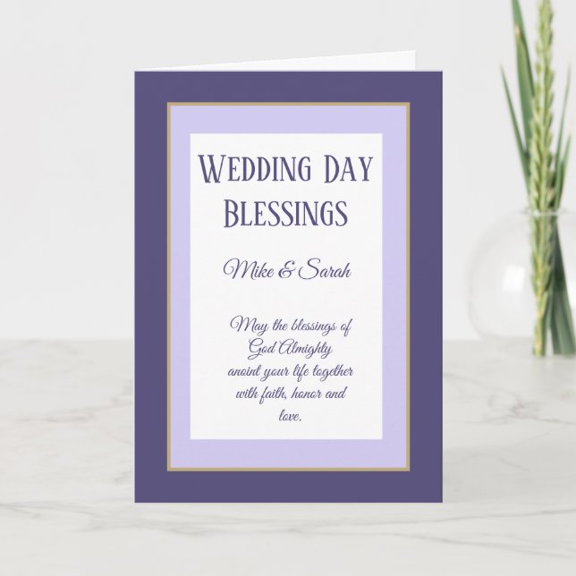 Tarjeta de bendición personalizado cristiana Boda (Anverso)