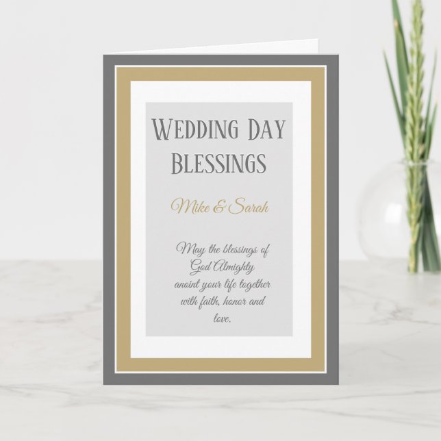 Tarjeta de bendición personalizado cristiana Boda (Anverso)