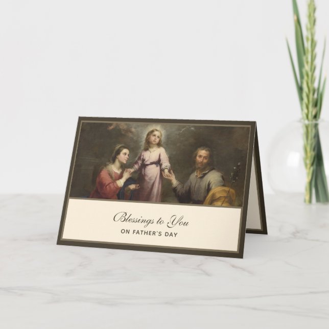 Tarjeta de bendiciones católicas del Día del Padre (Anverso)