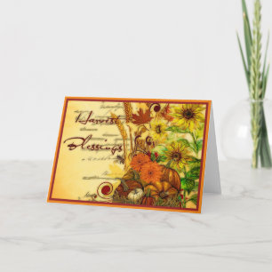 tarjeta de bendiciones de cosecha
