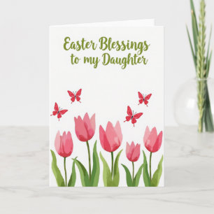 Tarjeta de Bendiciones de Pascua de Mariposa Roja