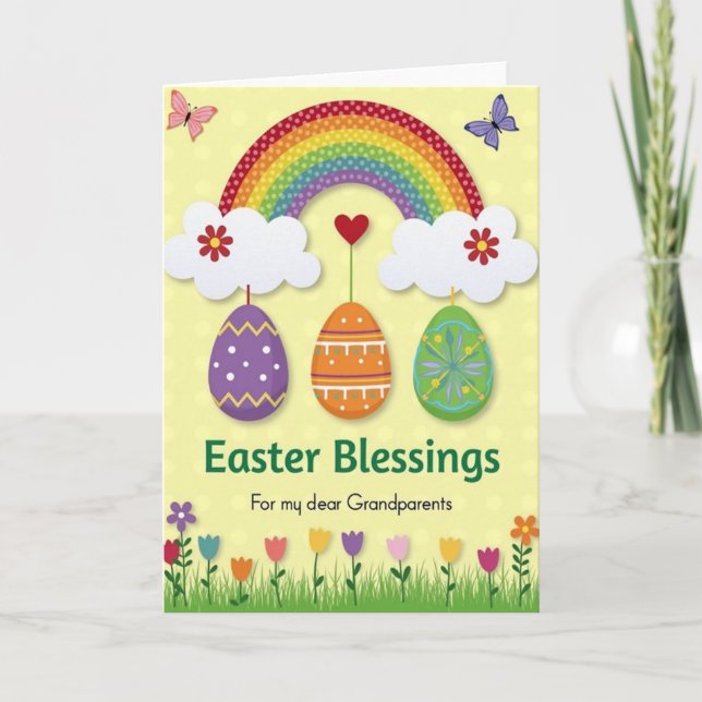 Tarjeta de bendiciones de Pascua para abuelos (Anverso)