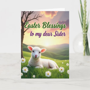 Tarjeta de Bendiciones de Pascua para Hermana