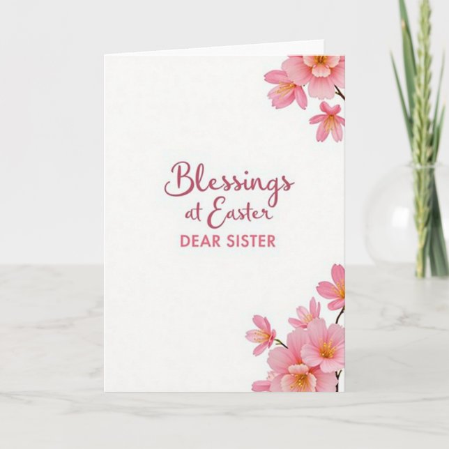Tarjeta de Bendiciones de Pascua para Hermana (Anverso)