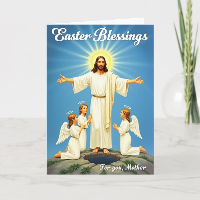 Tarjeta de Bendiciones de Pascua para Madre (Anverso)