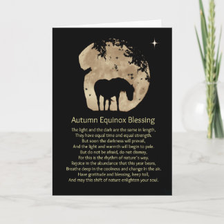 Tarjeta de bendiciones del equinoccio de otoño con