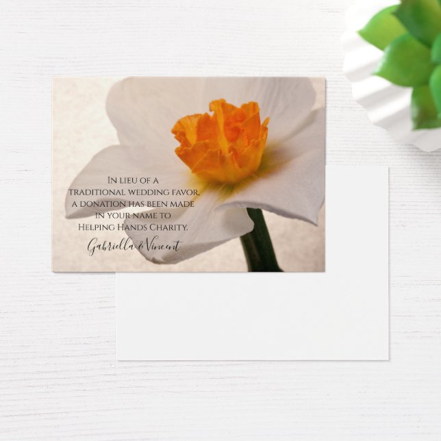 Tarjeta de beneficencia del Boda Daffodil de Prima (Escritorio)