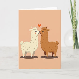 Tarjeta de beso de llama minimalista