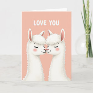 Tarjeta de beso de llama que te amo