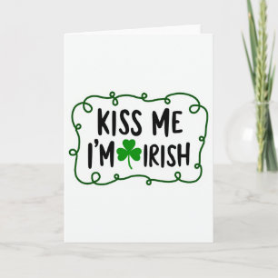 Tarjeta de beso del trébol irlandés