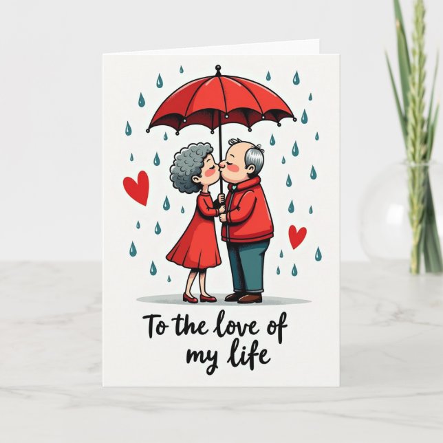 Tarjeta de beso romántico Amor de mi vida (Anverso)