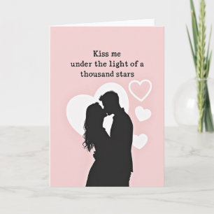 Tarjeta de Beso Romántico Bajo Las Estrellas
