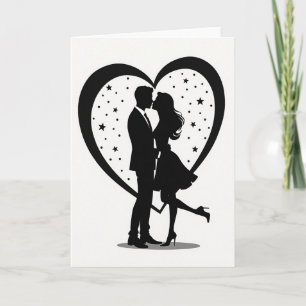 Tarjeta de beso romántico minimalista