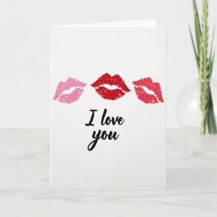 Tarjeta de beso romántico Te amo