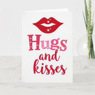 Tarjeta de Besos Abrazos Románticos