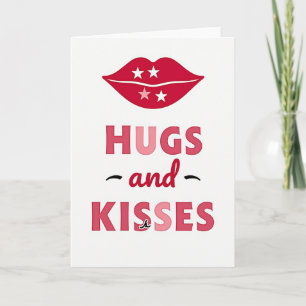 Tarjeta de Besos Rojos Afectuosos