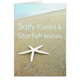 Tarjeta de Besos Salados y Deseos Starfish