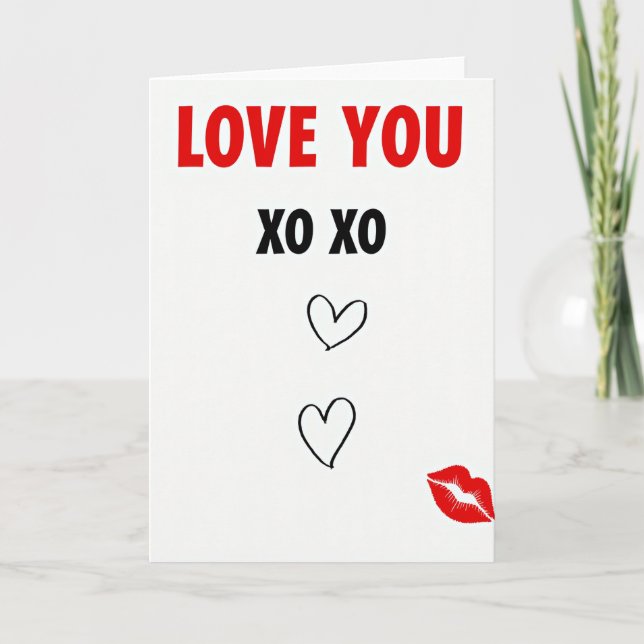 Tarjeta de besos Te amo Xo Xo (Anverso)