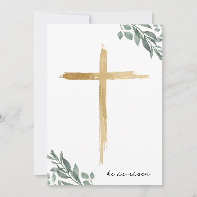 Tarjeta de Biblia de saludo de cruz de Pascua reli (Anverso)